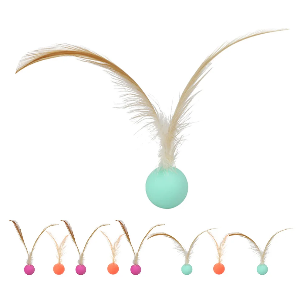 

9Pcs High Bounce Interactive Elastic Pet Ball for Indoor Active Cat Kitten Play Exercise Entertainment Cat Playing Toy