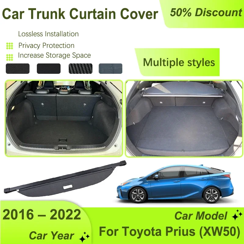 Car Trunk Storage Rack Cover For Toyota Prius XW50 2016- 2022 Retractable Rear Cargo Liner Shelters Boot Shades Auto Accessories