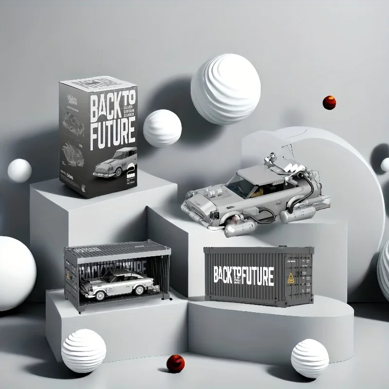 مجموعة مكعبات بناء مجمعة مع صندوق عرض حاوية سلسلة مكعبات بناء تجميع إبداعية للأولاد فوق 6 سنوات مثل t