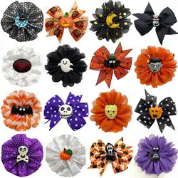 30/50pcs Halloween Dog Bow Tie Removable Dog Collar Bat Pumpkin Style Dog Bow Tie  Dog Collar Dog Flower Collar Dog Accessories