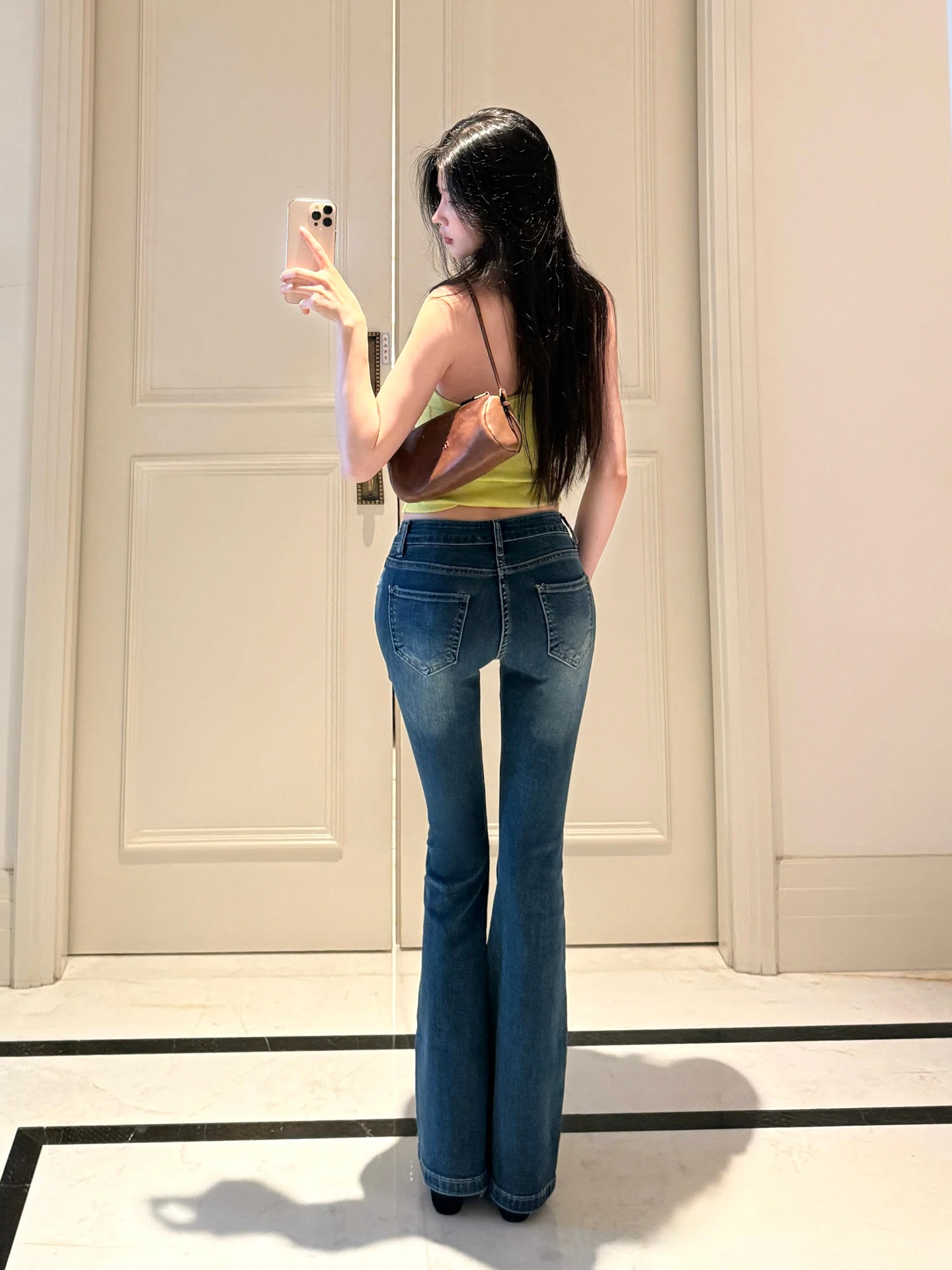 

Matou Classic Slimming Low Waist Jeans Women's Faionable Bootcut Long Pants American Sle Hot Girl mid Low Waist Fit Denim