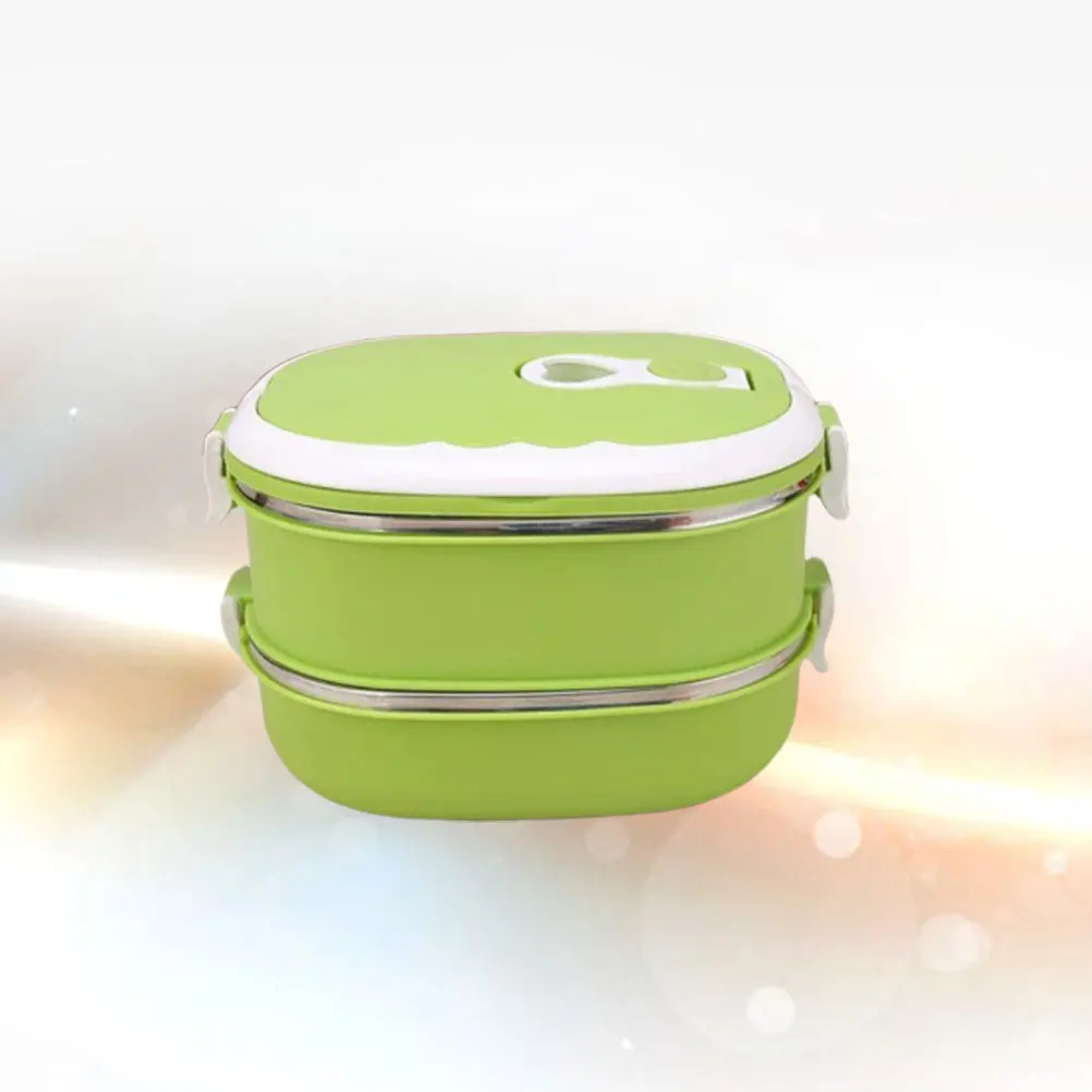 

Stainless Steel Box Double Layer Thermal Container Leakproof Large Capacity Bento Thermal Food Container Box for Daily Use