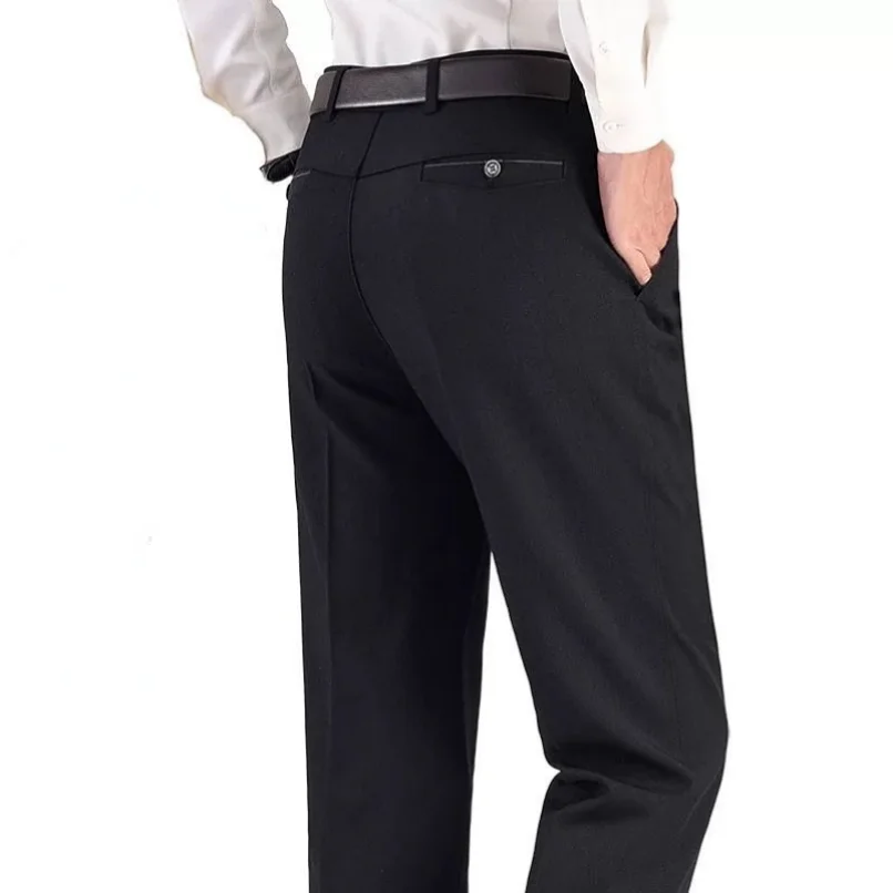 Mens Summer Autumn Grey Dress Pants Formal Business Classic Suit Pants Casual Dress Suit Office Work Slim Fit Male Trousers