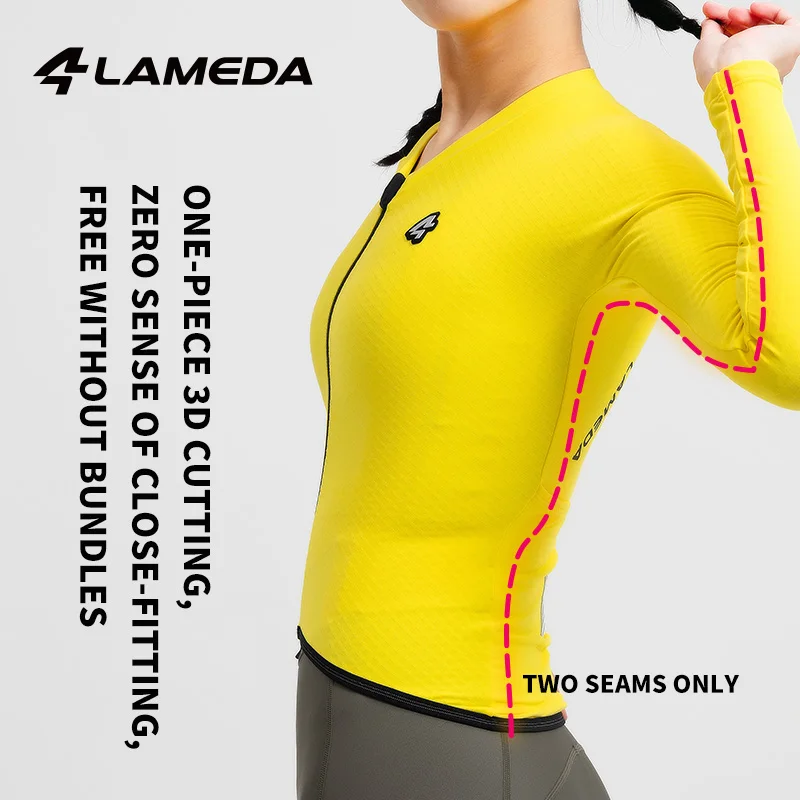 LAMEDA Pro Fleece Cycling Jersey for Women Thermal MTB Clothing Bicycle Jersey for Road Bike Riding in Winter