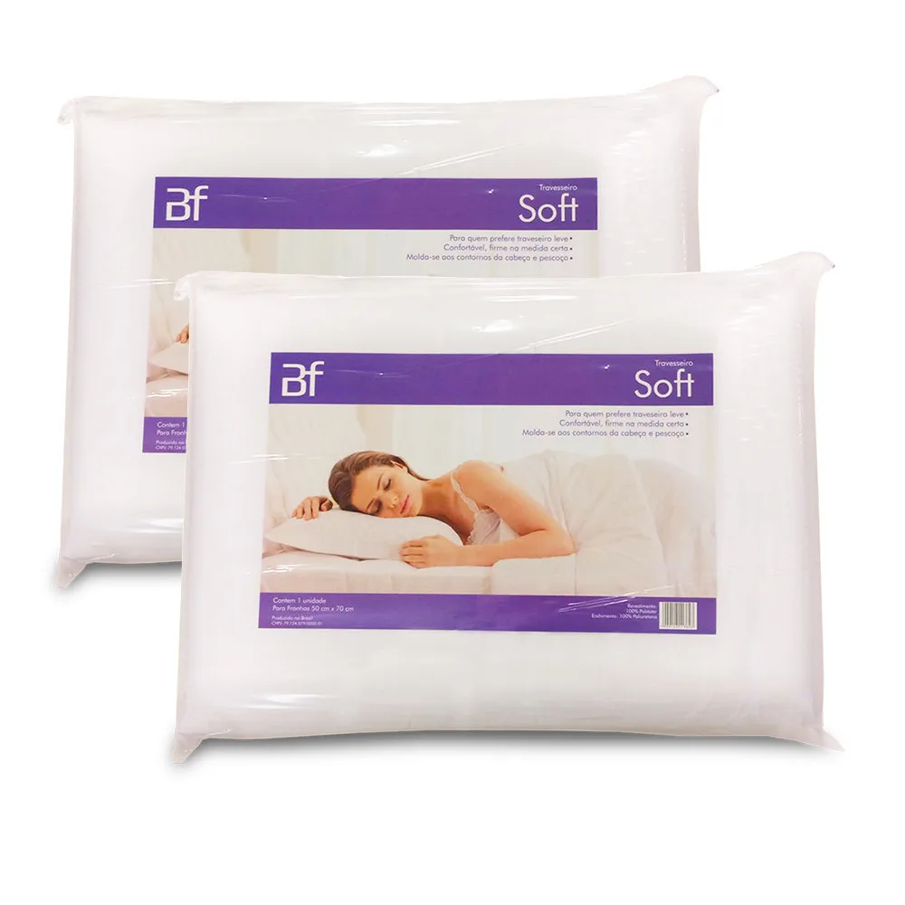 Kit 2 Pillows Antiallergic Firm Orthopedic Foam 50x70cm BF Mattchers