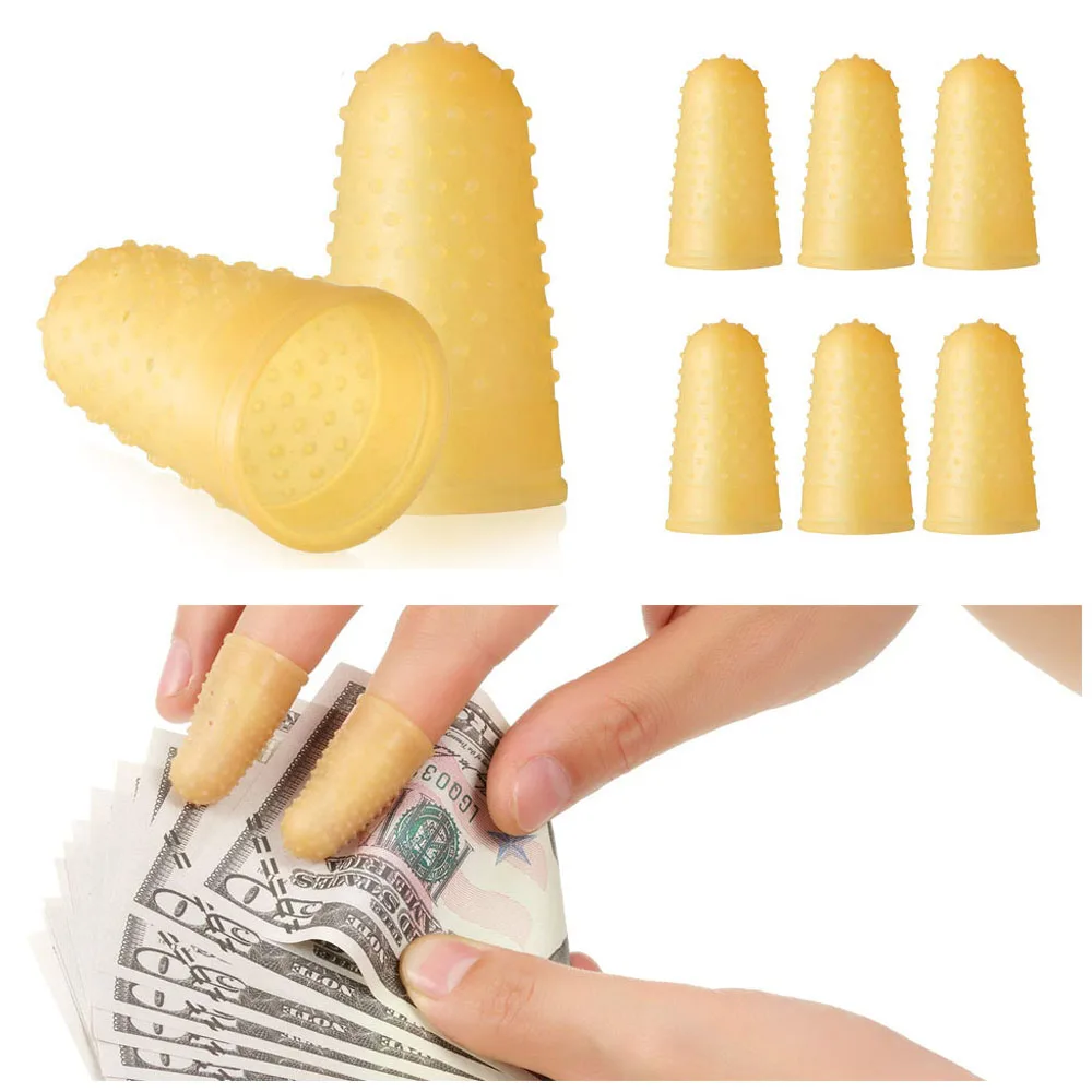 4PCS Rubber Finger Tips Office Rubber Thimbles Silicone Reusable Finger Protector Fingertip for Needlework Sewing Accessories