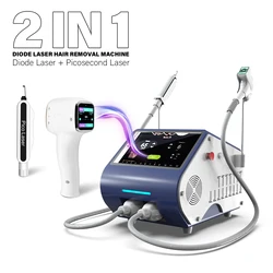 Perfectlaser 2 in 1 Picosecond Laser Tattoo Removal Diode Laser Hair Removal Machine Picolaser Pigment Lesions Wrinkle Removal