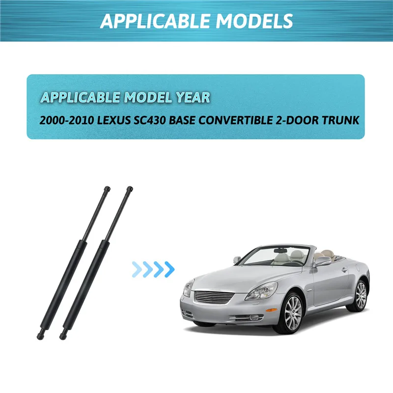 For Lexus SC430 Base Convertible 2-Door Trunk 2002-2010 Car Rear Tailgate Boot Trunk Gas Spring Hood Lift Shock Struts Accessori