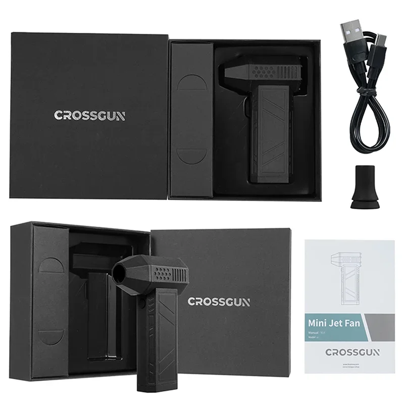 크로스건 폭력적인 제트 팬 다기능 강력한 팬 휴대용 핸드헬드 LED 조명 포함 먼지 제거 야외 캠핑