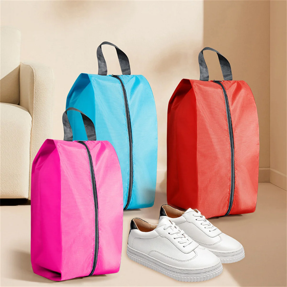 Staubdichte Schuhe Aufbewahrungstaschen Reise tragbare Nylon Schuhe Tasche mit stabilem Reißverschluss Beutel Fall wasserdichte Tasche Schuhe Organizer – Detail 5