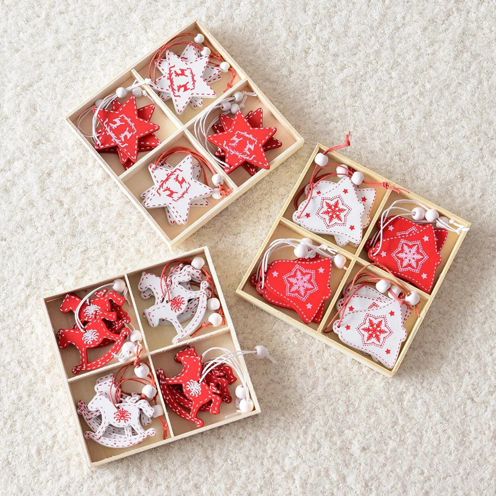 

Wooden Christmas Ornament Hanging Decor for Tree Party Wedding Event Natural Wood Craft Holiday Decoration Gift