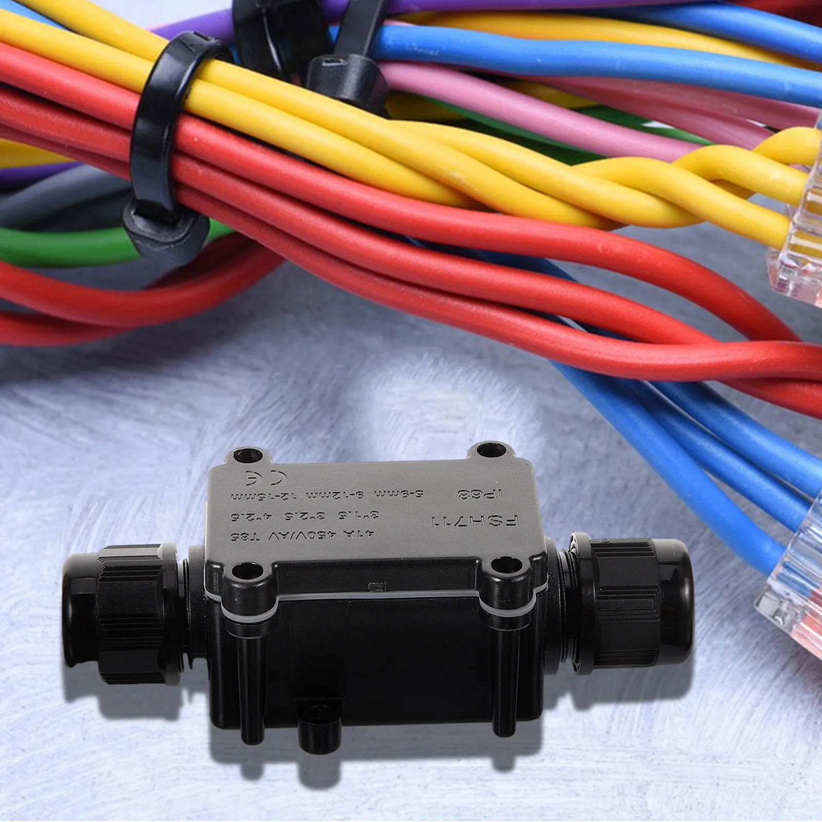 

Waterproof Junction Box Plastic 2-Way Outdoor Project Electrical Cable Junction IP66 Weatherproof Connection Box