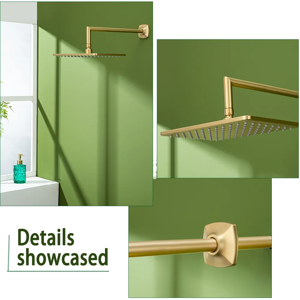 Stainless Steel Shower Head Extension Arm Wall Mounted  Rainfall Extend Pipe Tube Shower Holder Base Bathroom Accessories