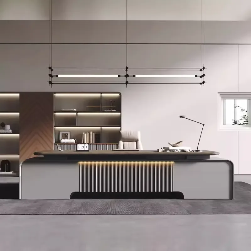 for Light Luxury Boss Desk Simple Modern President Office Desks Workstations Supervisor Manager Workbench Office Table
