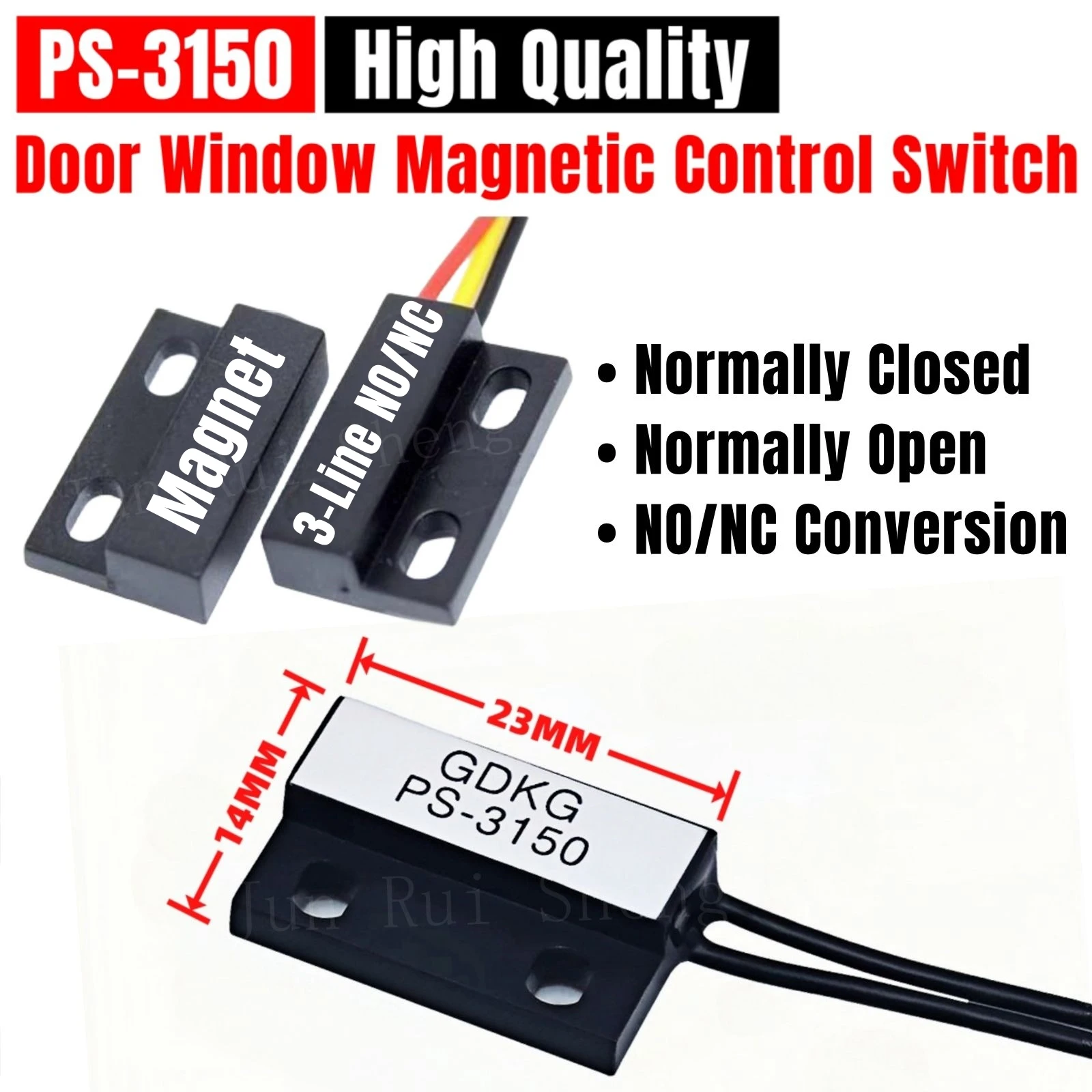 

10PCS High Quality PS-3150 Magnetic Reed Switch Normally Open Closed NO/NC 14x23MM PS 3150 Door Window Magnetic Induction Sensor