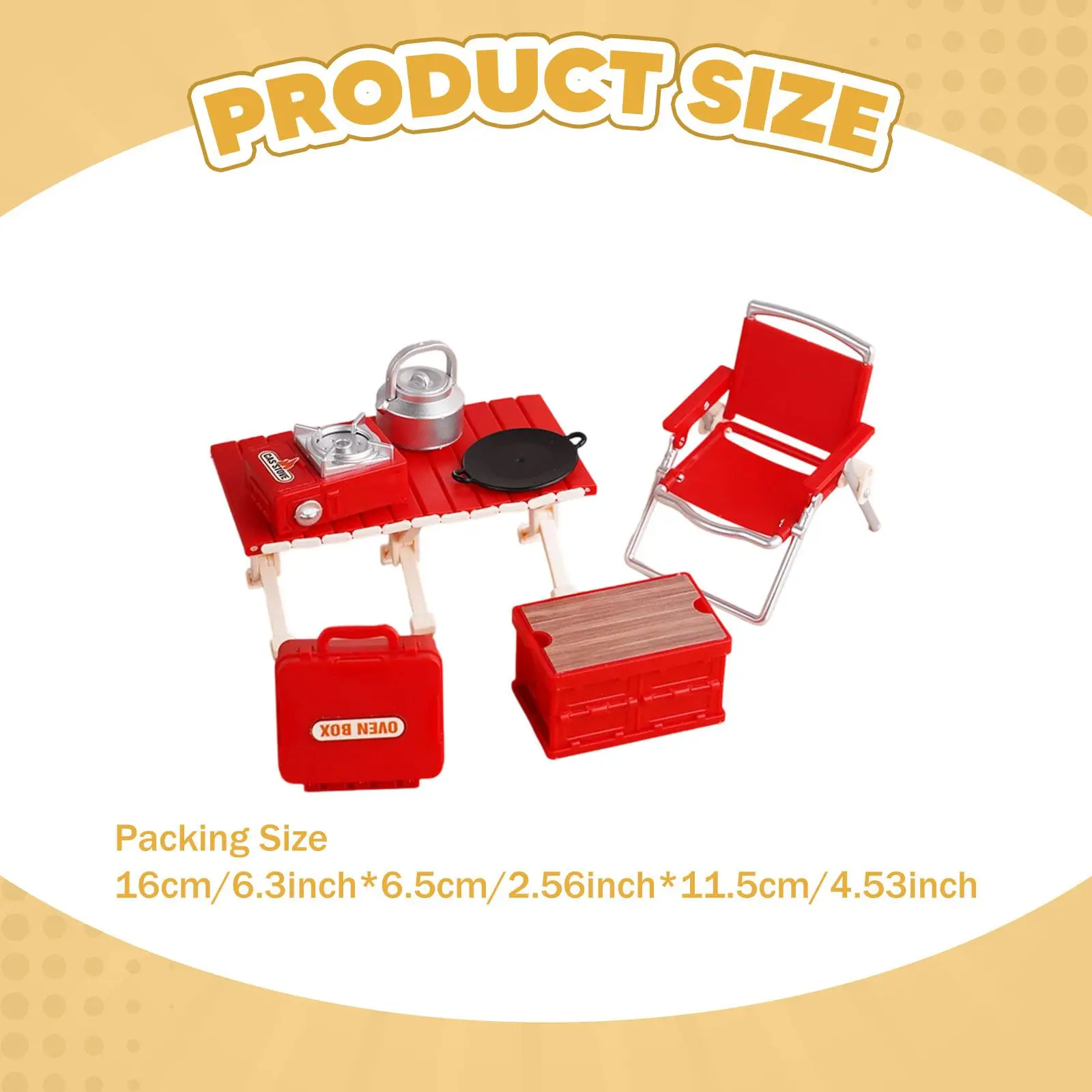 Mini Picnic Camping Set Dollhouse Outdoor Scene Decor for 3-5 Birthday Gifts