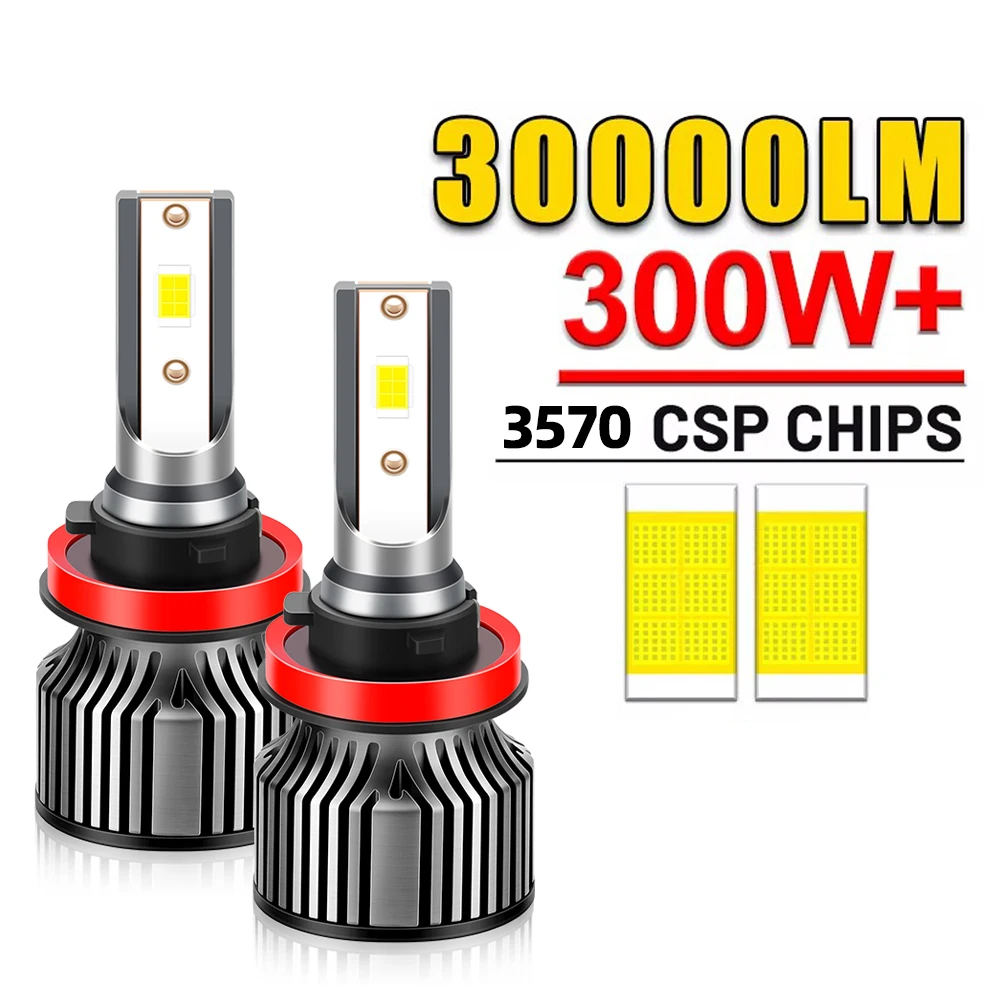 

30000LM H8 H9 H11 H7 H4 H13 LED Headlight Bulbs 9012 HIR2 9005 HB3 9006 HB4 H16 JP Fog Lights 6000K CSP for Car Auto Diode Lamps