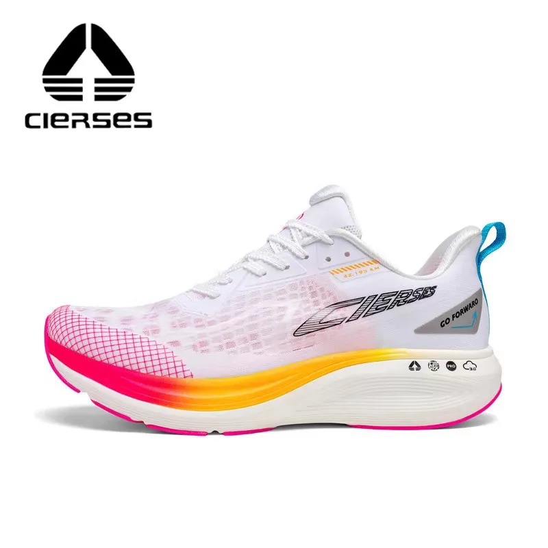 CIERSES Full Palm Marathon Racing Track and Field Training High Wear, Durable, High Rebound Propulsion Fabric Running Shoes 2438