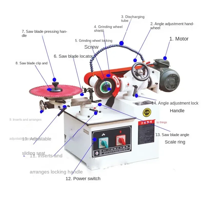 MF125 Alloy Saw Blade Grinding Machine Small Manual Saw Blade Grinding Machine Saw Grinding Machine