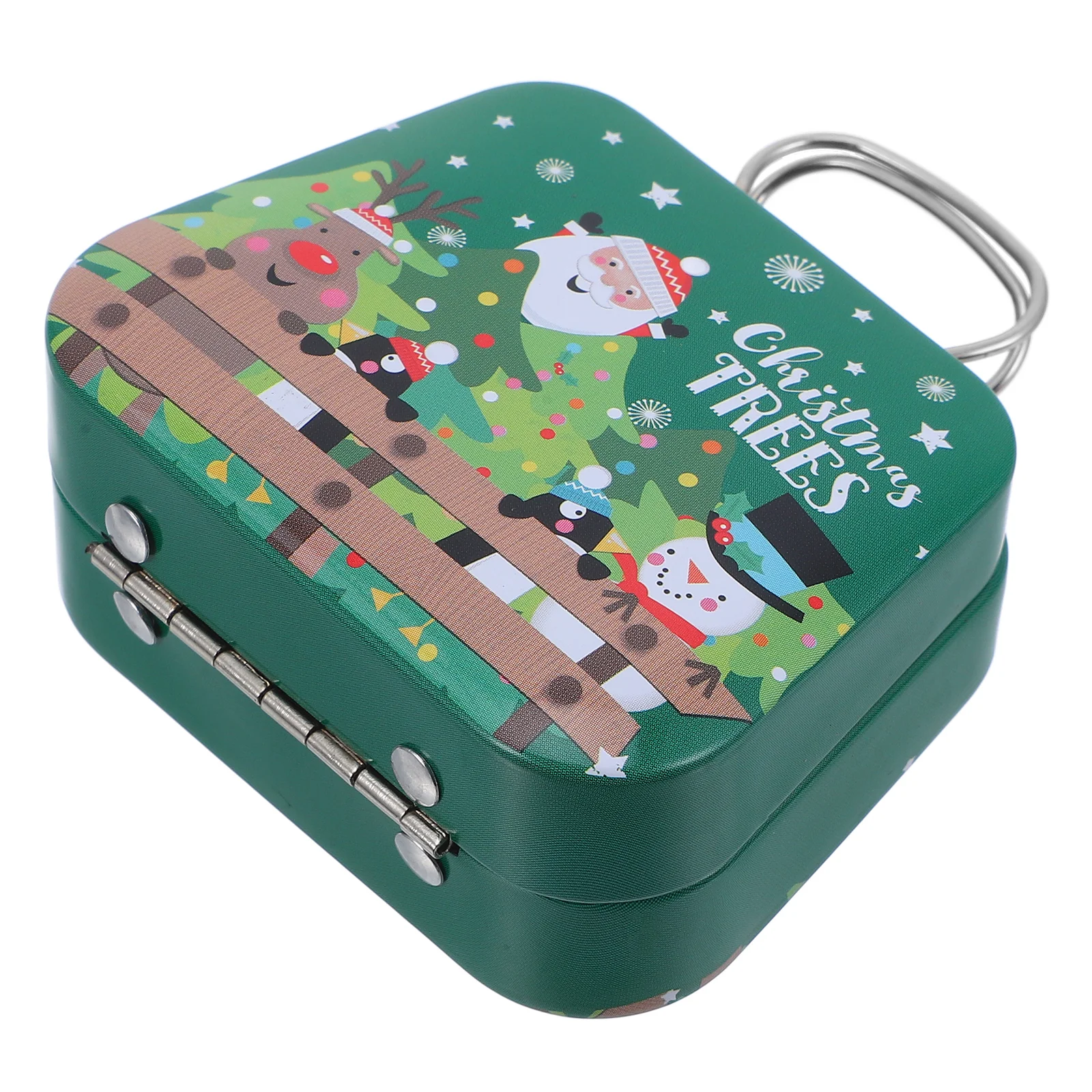 

Christmas Cookie Tin H made Iron Box for Cookies Gifts 0.5L Red Round Container Holiday Party Favor Storage Tin Box
