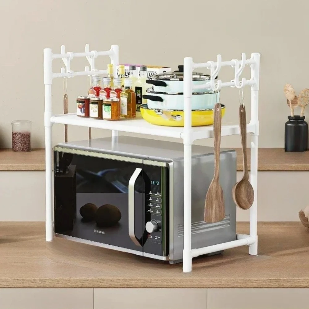 Microwave Rack Kitchen Accessories Organizer Home High-capacity Oven Seasoning Ventilation Drainage Anti Rust Hook Storage Rack