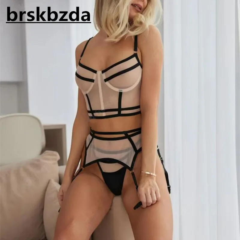 

Brskbzda New Sexy Lingerie Outfit Sheer Lace Fantasy Underwear See Through Sex Suit Fancy Intimate Goods Naked Erotic Costume