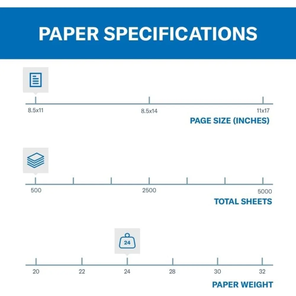 해머밀 파스텔 블루 24lb 용지, 8.5 x 11, 10팩 (5000매) - 미국산