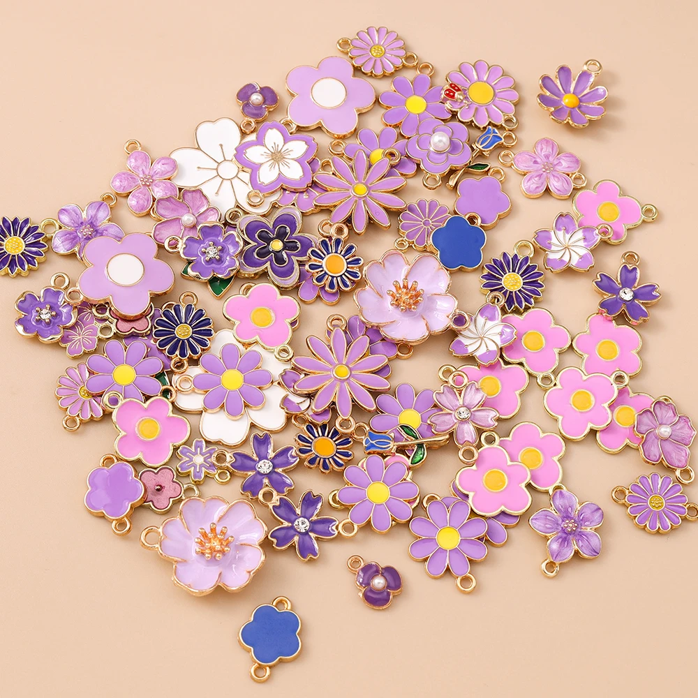 Leslie 20 Stück niedliche grüne Emaille-Blumen-Anhänger für Halsketten, Armbänder, Ohrringe, Schmuckherstellung, Zubehör, DIY-Zubehör – Detail 11