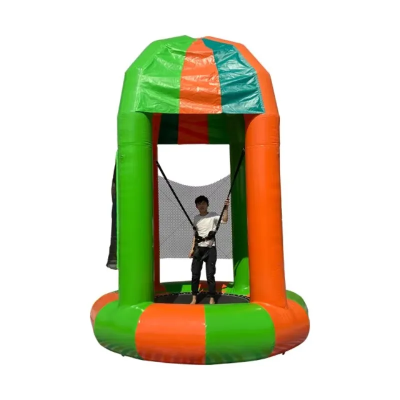 Kids Single Inflatable Bungee Jumping Trampoline Inflatable Bouncer with Soft Bungee Cord