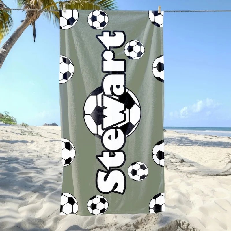 Sport Strandtuch Custom Ball Strandtuch Kinder Strandtuch Sommersaison Geschenk Meer Urlaub Jungen Camping Geschenk Strandzubehör – Detail 4
