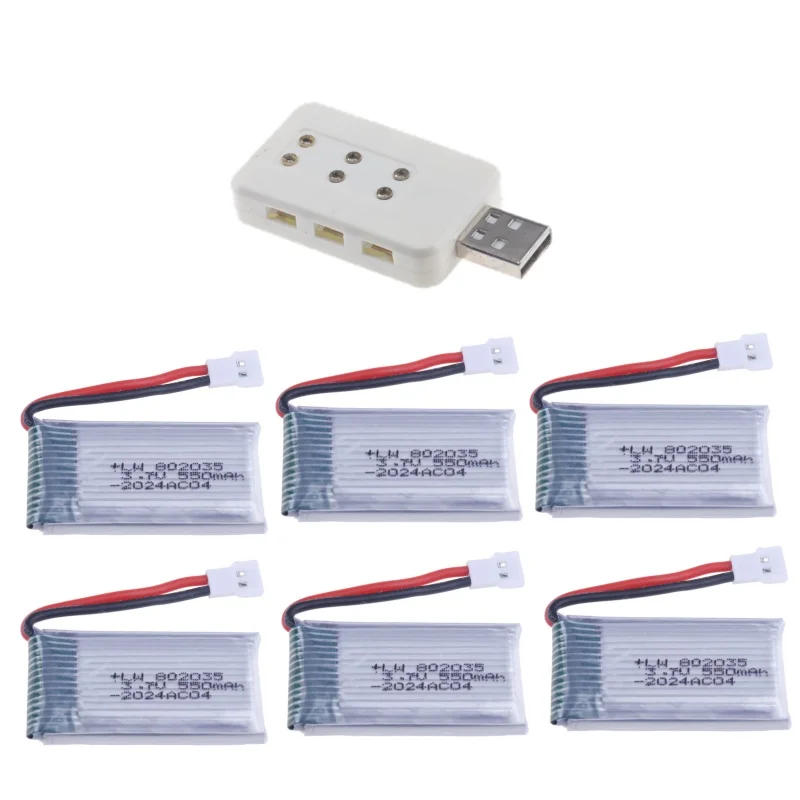 3,7 V 550 mAh 35C Lipo Akku und Ladegerät für X4 H107 H31 KY101 E33C E33 U816A V252 H6C RC Quadcopter Drone Ersatzteil