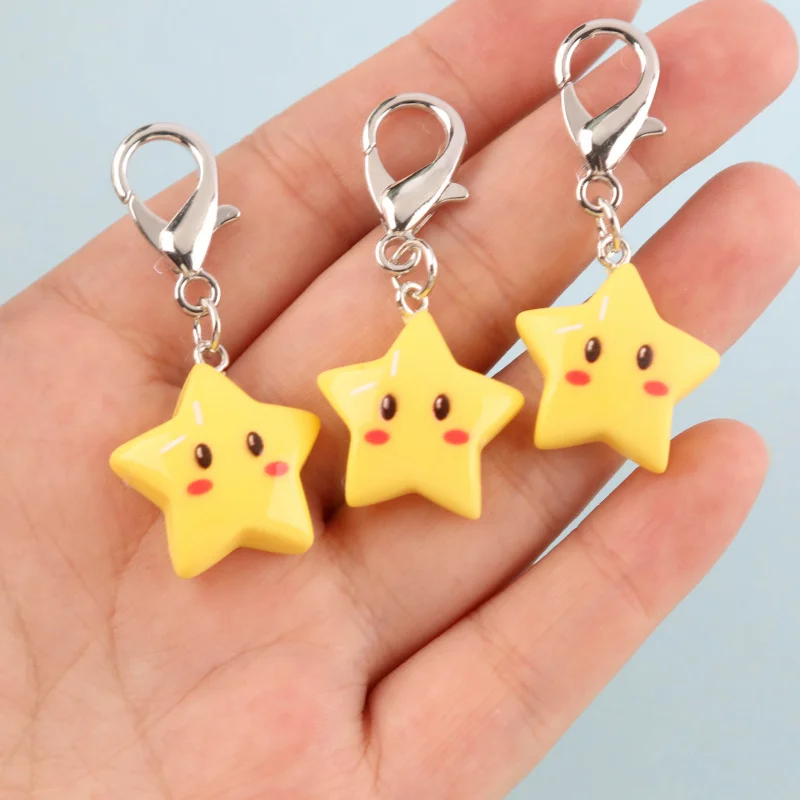 1/8Set With cute resin star keychain Pendant Set Can be used to decorate bags and accessories The perfect thank-you gift for tea