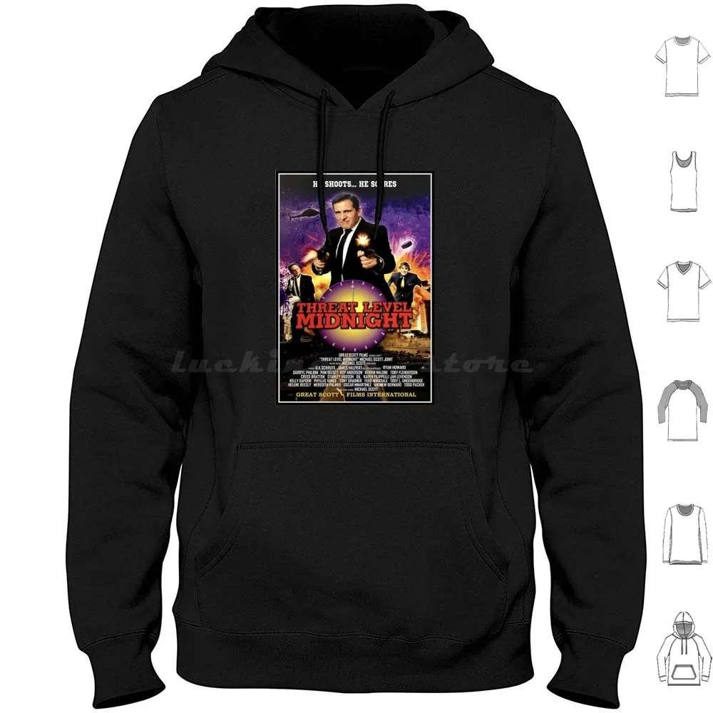 Threat Level Midnight Poster Hoodie Cotton Long Sleeve Threat Level Midnight Logo Threat Level Midnight The Office Michael