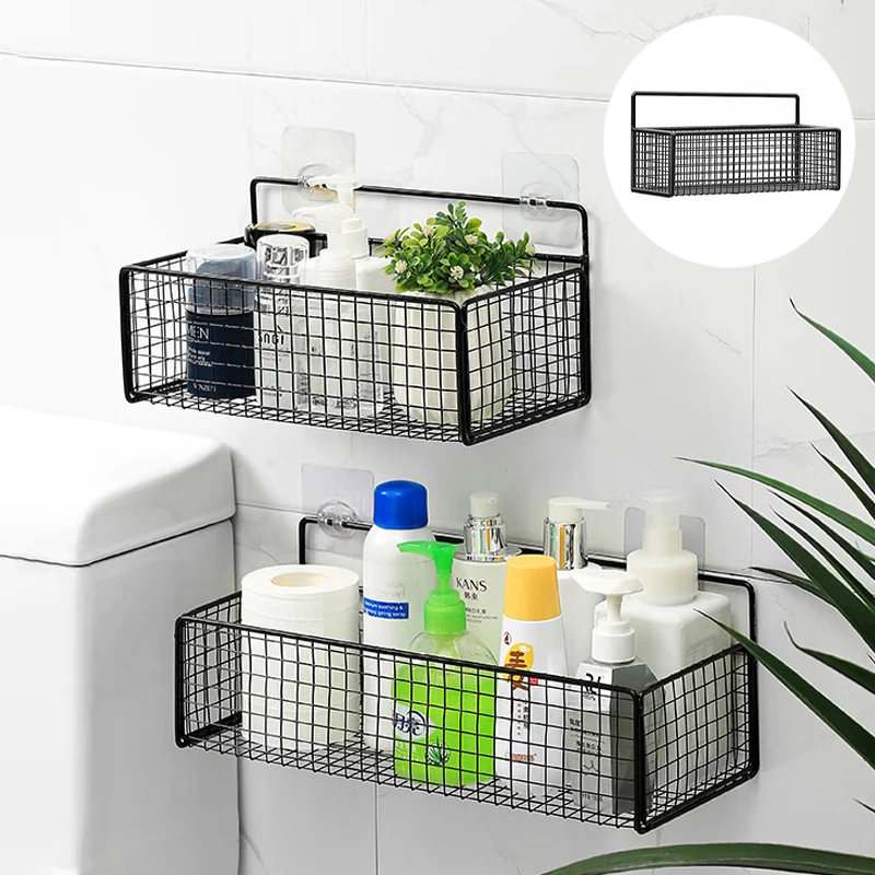 Living Room Bedroom Kitchen Storage Rack Bathroom Wall-Mounted Storage Rack (No Drilling Required)【Homeclub】