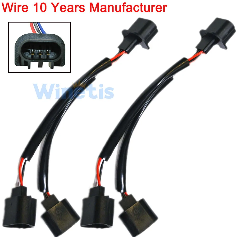 2x Splitter Wire P 9008 H13 Harness Head Light Replacement Female Connector Fit
