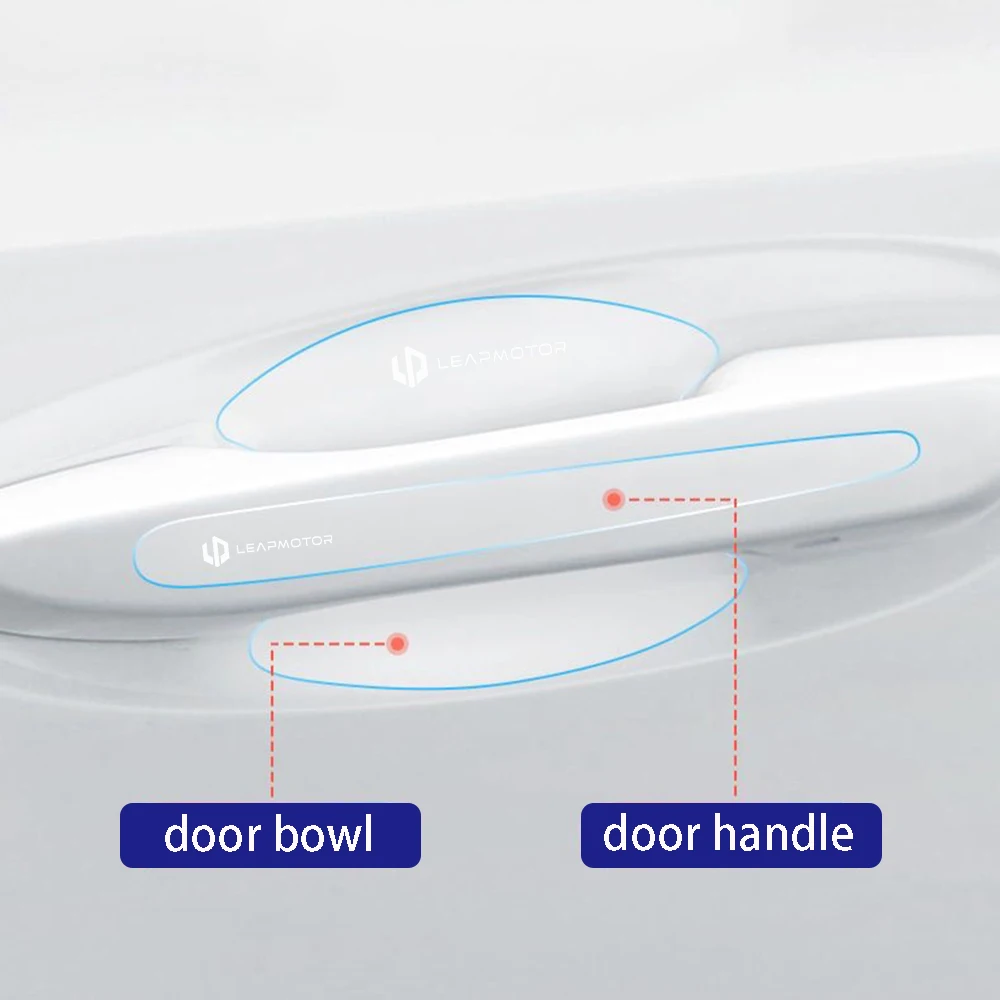 8pcs Car Door Handle Transparent Protection Exterior Door Bowl Sticker for Leapmotor T03 S01 C11 C01 Leap Car Styling accessorry