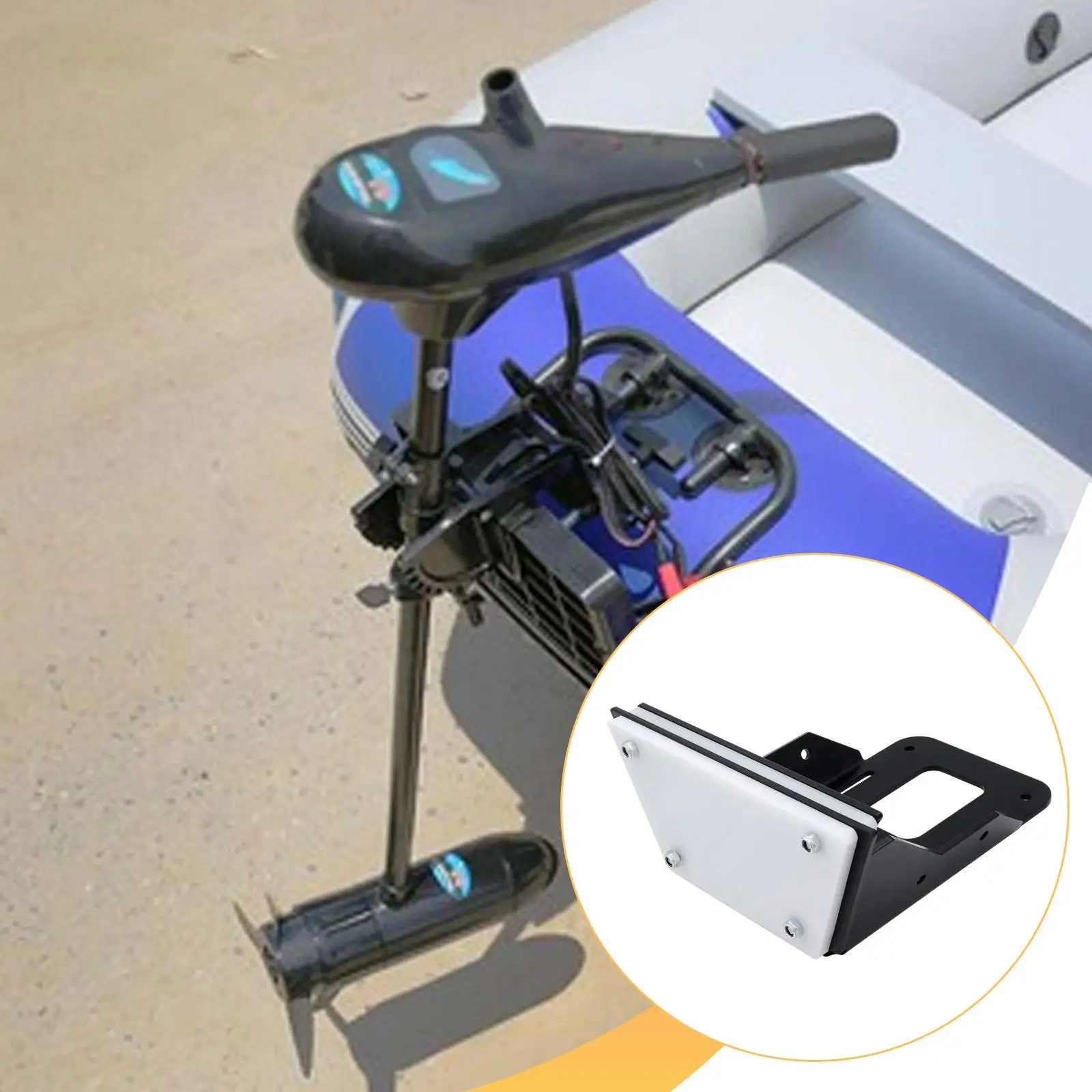 Kayak Trolling Motor Mount Reinforced Acrylic Panel Outboard Engine Holder Easy Install Base for Fishing Dinghy