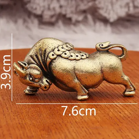 Statue de bouledogue porte-bonheur en laiton, 장식품