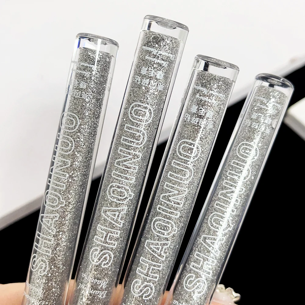 Sliver Glitter Mascara Waterdichte Duurzame Curling Dikke Diamant Glanzende Wimperverlenging Sexy Shimmer Sneldrogende Mascara Make-Up