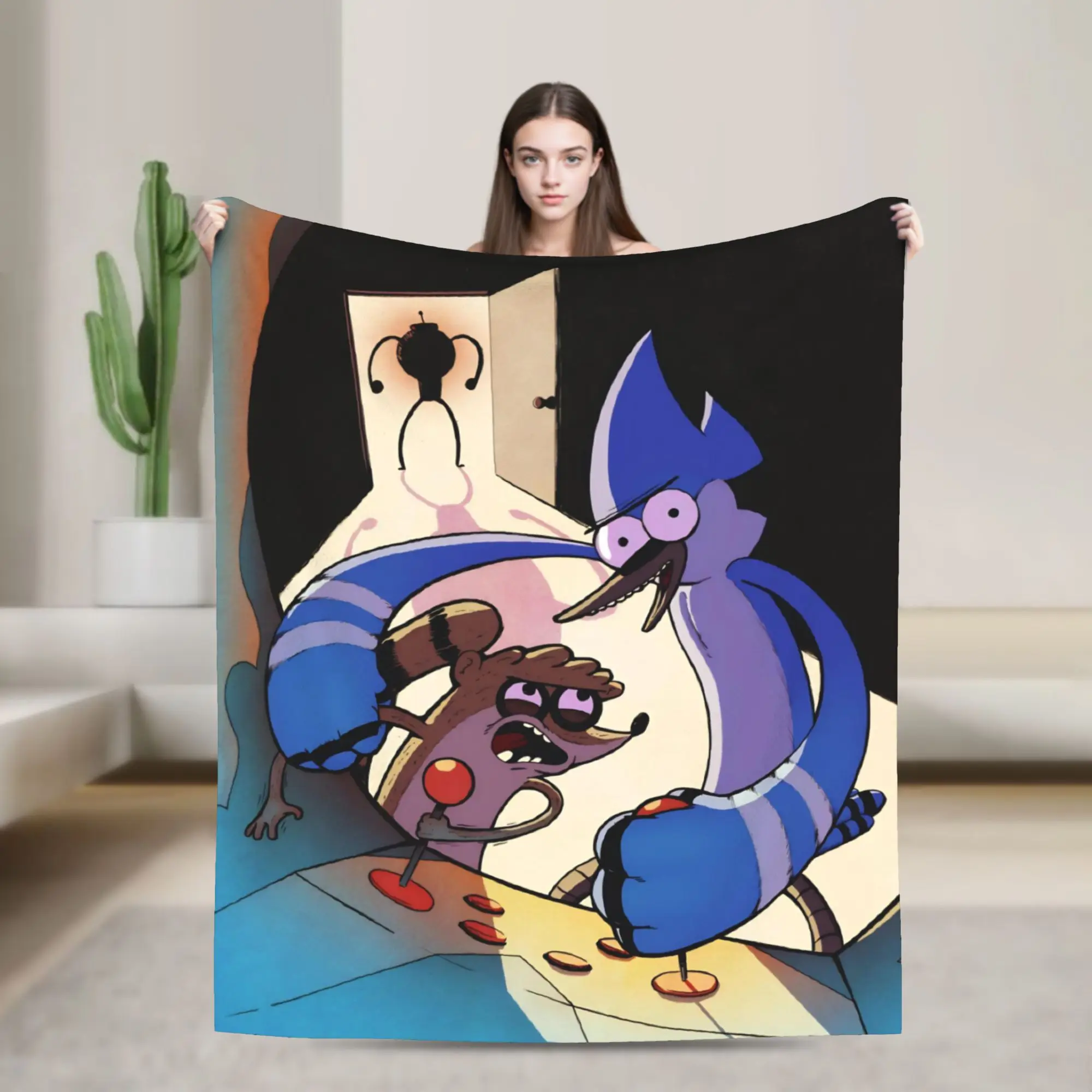 Regulars Show Cartoon Blanket Flannel TV Series  Lightweight Throw Blankets for Home Couch Bedspread