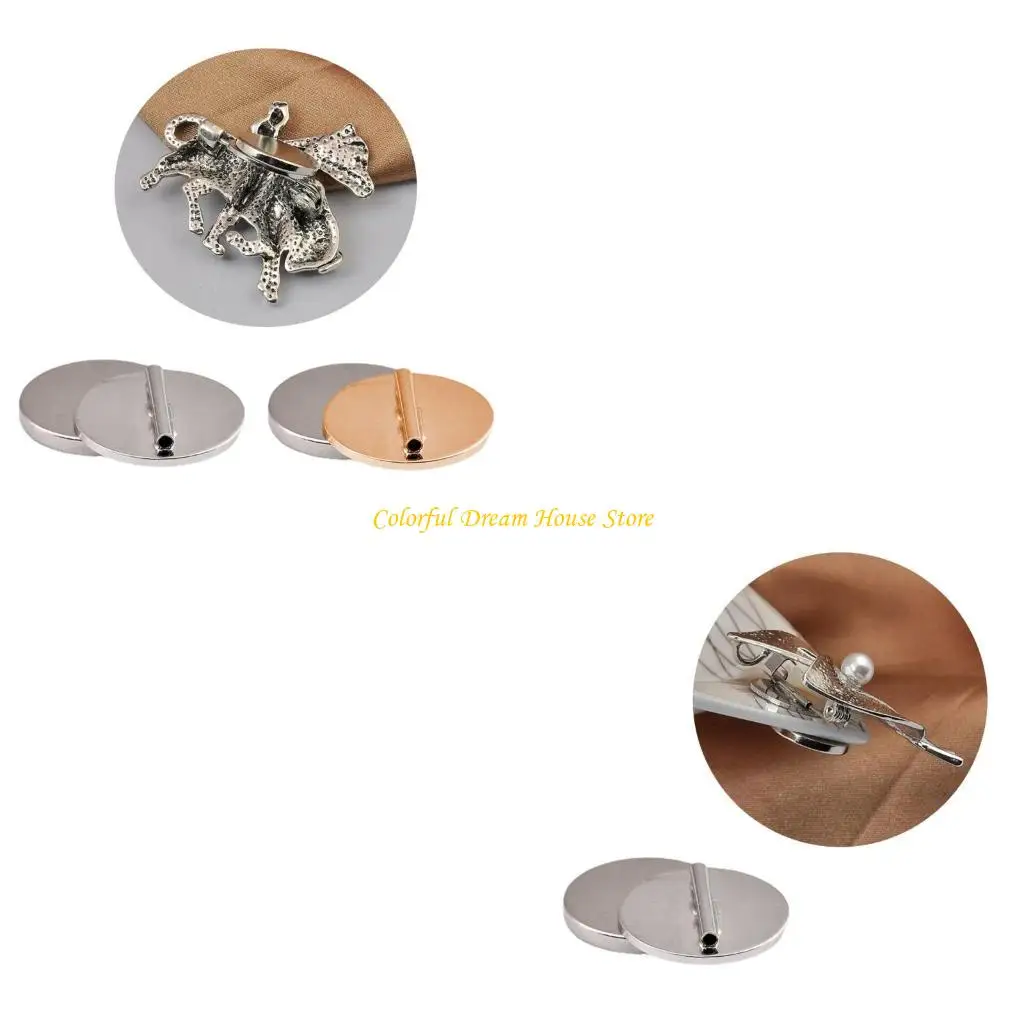 

5Pcs Brooch Converter Harm Clothing Magnet Buckle for Scarf Clasp Name Tags