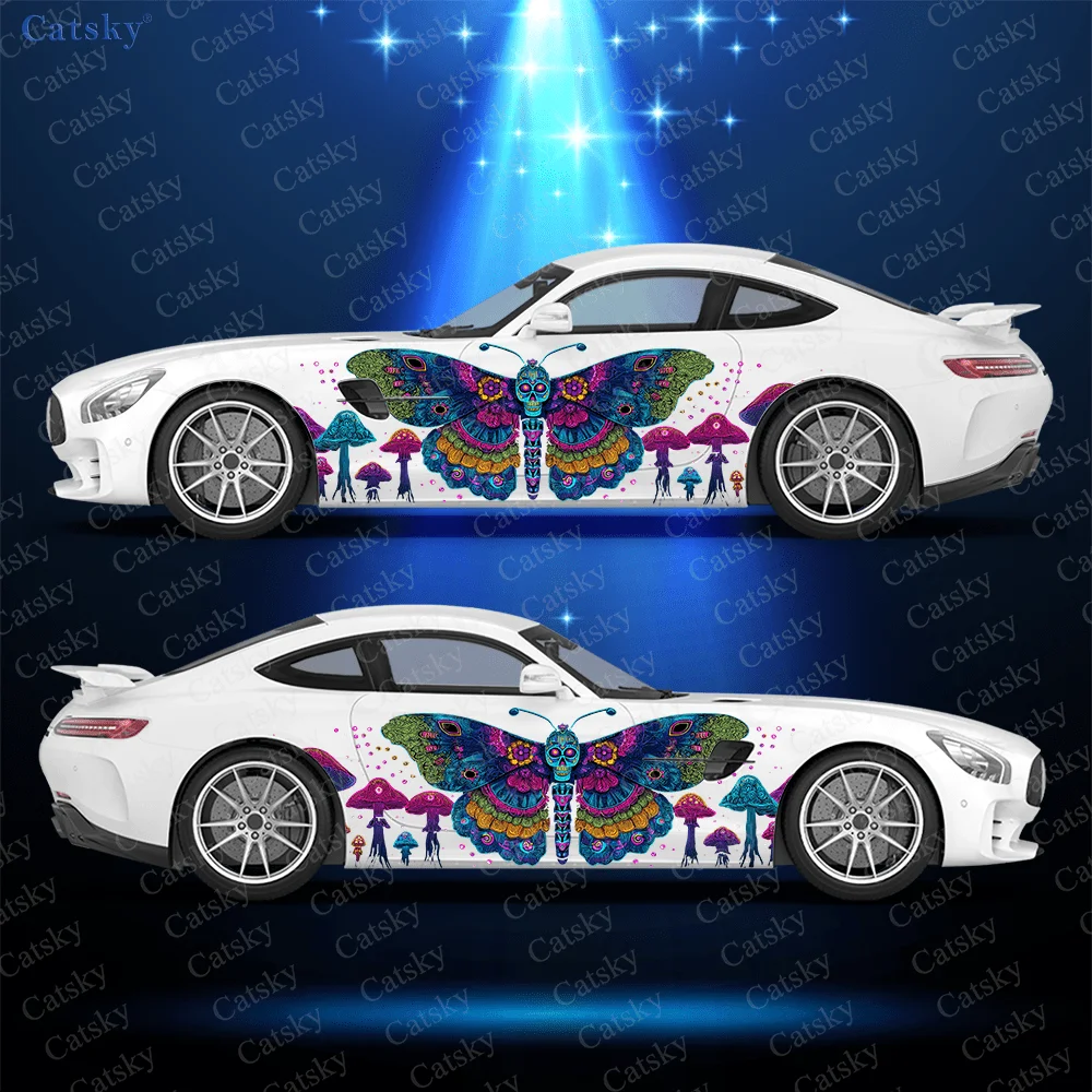 

Неоновая бабочка, гриб, боковая наклейка автомобиля, водонепроницаемая ПВХ-наклейка, устойчивая к царапинам, защита автомобиля, автоаксессуары в подарок