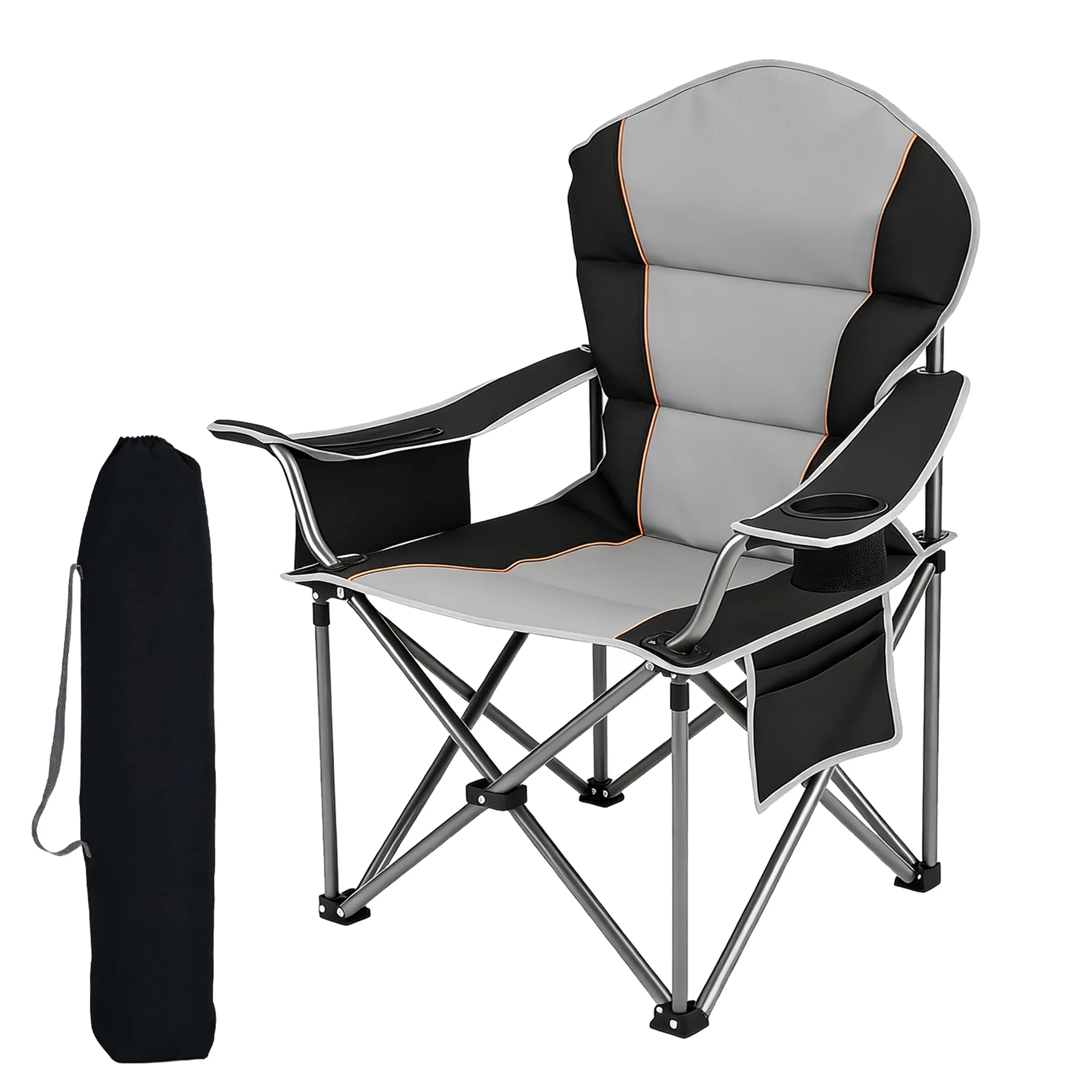 

Складные туристические стулья MCQ Outdoor с мягким сиденьем, подставкой для кружки и сумкой-холодильником, прочные, портативные, для сада.