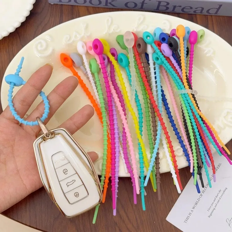 Silicone Reusable Cable Ties Multicolor Cable Wire Organizer Winder Storage Holder Food Saver Bag Clips Earphone Line Tidy Ties
