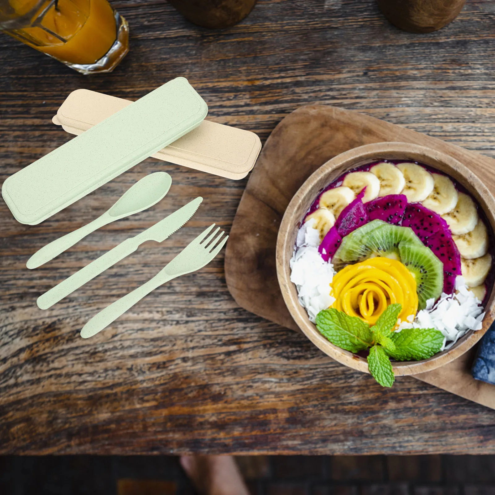 

2Sets Portable Tableware Set Travel Camping Cutlery Kit Lightweight Practical Flatware for Outdoor Picnic Hiking