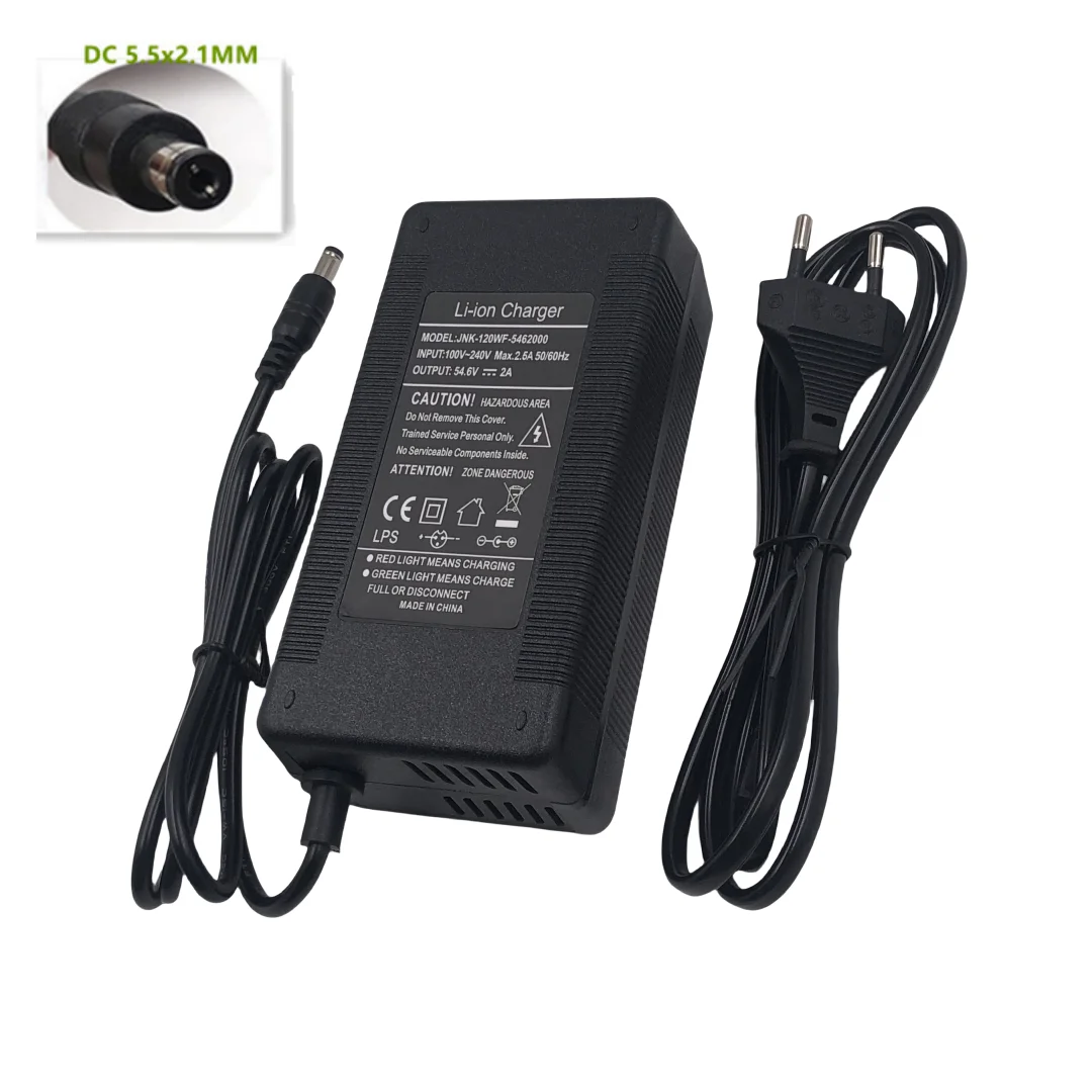 54.6V 2A Lithium Battery Charger 48V 13S Kugoo G1 Charger High Quality Li-ion Battery Pack Charger With Fan Input 100-240V