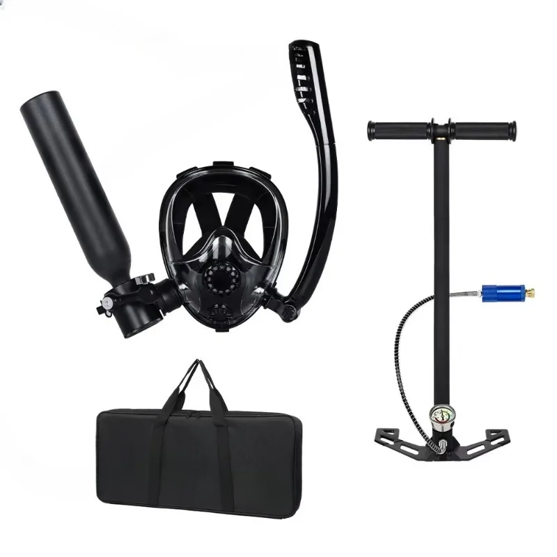 Snorkeling full face snorkeling mask with mini diving tank and adult hand pump diving equipment