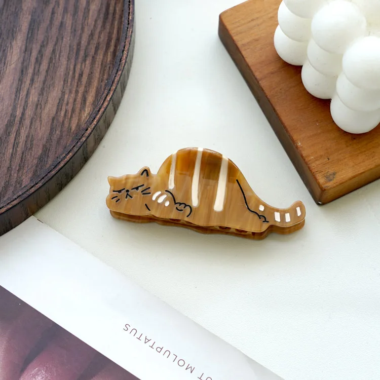 

Lazy Cat Hair Clip - Summer Cute Acetate Shark Clip, Japanese Kawaii Hair Accessories for Women