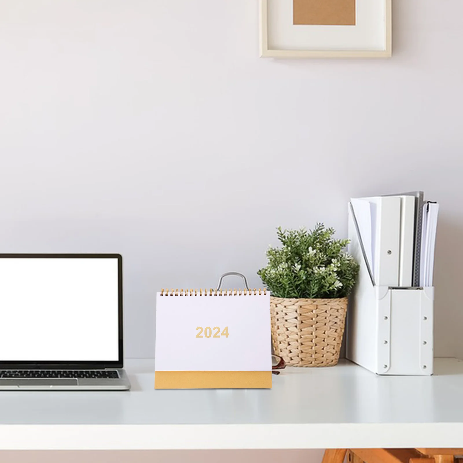 

2024 Simple Desk Monthly Desktop for Home Office Freestanding Thick Material Sturdy Holder Decorative Planning 2024 Monthly