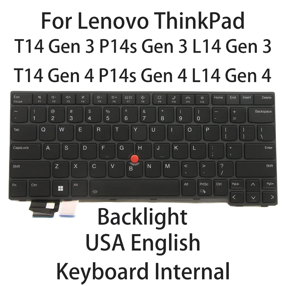 New For Lenovo ThinkPad T14/P14s/L14 Gen 3 Gen 4 keyboard USA English Backlight FRU:5N21D68160 5N21D68234 5N21D68058 5N21D67970